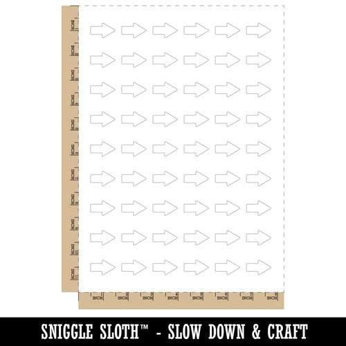 Arrow Rounded Corners Solid Temporary Tattoo Water Resistant Fake Body Art Set Collection - 54 1" Tattoos (1 Sheet)
