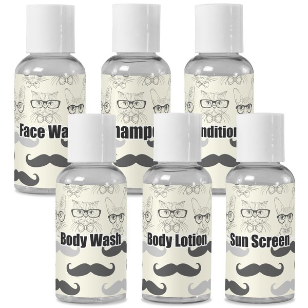 YouCustomizeIt Personalized Hipster Cats & Mustache Travel Bottles