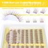 JIMIRE Brown Self Adhesive Eyelashes Press on Lash Clusters Natural Look Pre Glued Brown Cluster Eyelash Extension Wispy 10-12MM Brown Individual Lashes Clear Band Reusable Self Adhesive Lashes