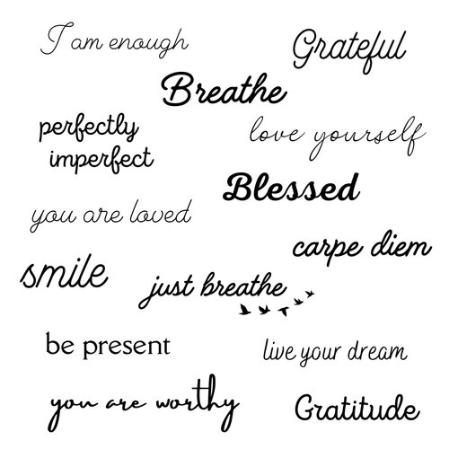 One Grace Blessed Collection - Inspirational and Motivational Words Small Temporary Tattoos - Realistic Long Lasting Waterproof Black Mini Tattoos for Women and Men
