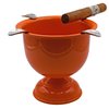 Stinky Cigar Ashtray, Tall and Deep Bowl Design, Windproof, 4 Stirrups, Competition Orange
