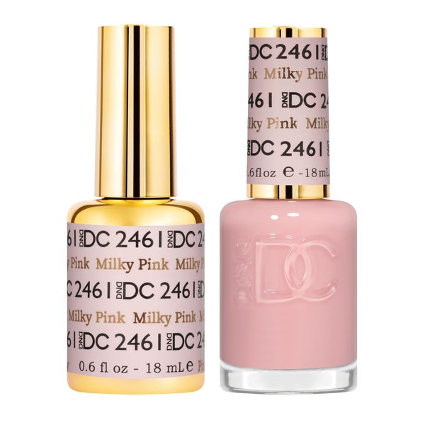 DND Gel DC Sheer Polish Set - 1 each of Gel Polish and Nail Polish, Milky Pink, 0.5 Fl Oz