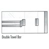 Gordon Glass Brushed Nickel Sliding Frameless Shower Door Double Towel Bar Kit - 24" Long