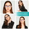 EYEURL Cat Eye Reading Glasses for Women 2 Pair Blue Light Blocking Readers 2.00 Comfort Spring Hinge Lightweight Eyeglasses Anti Glare for Ladies