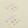 24Pcs Flower Press On Toe Nails for Women French Tip Fake Toenail with Gold Glitter Rhinestones Designs Glossy Fashion False Toenail Full Cover Acrylic Nails Art DIY Foot Nails Design Toenail Tips