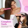 14 Pcs Hair Braiding Tool 2 Pieces Magnetic Pin Wristbandand 4 Pcs Braiding Comb for Parting with 8 Pcs Wide Teeth Alligator Sectioning Hair Clip for Hair Braid Tool Braid Maker (Purple, Pink)