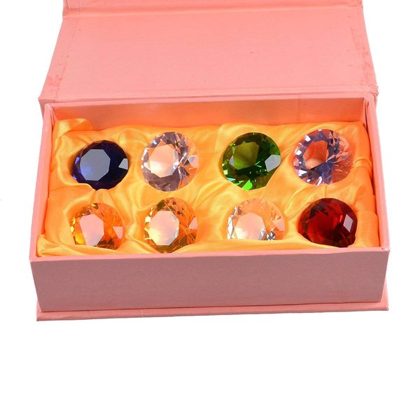 LONGWIN 30mm (1.2 inch) Crystal Diamond Paperweight Pirate Gems Birthstone Table Decorations Christmas Centerpiece Gift Idea Multicolor Gift Packing