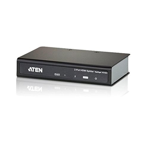 ATEN VS182A HDMI Splitter 2 Out 2-Port 4K 1 in Connect PC Camera DVD Media Player in Up to 2 HDMI Displays Projector Monitor TV Out - Up to 4096 x 2160/3840 x 2160 60Hz - Metal