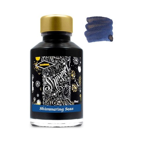Diamine - 50ml Fountain Pen Shimmer Ink - 2 Pack - Shimmering Seas & Golden Sands