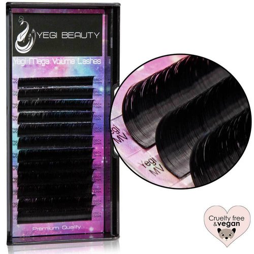 Mega Volume Lashes (Vegan) | 0.07 B+ 9mm-14mm (Mix Tray)