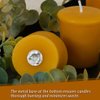 Aglary 4PCS Pure Beeswax Votive Candles, Unscented, Naturally Lightly Honey Scented, 12 Hours Burn Time Each (Raw)
