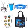 60Pcs Video Game Party Favors Gamer Birthday Party Supplies for Kids Non Woven Bags Silicone Bracelet Stamper Keychain Glow Sticker Game on Gift Goodie Treat Bag Fillers Boy Gaming Party Favors