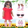 MSYO 18 Inch Doll Shoes Socks Glasses Set, 3 Pairs of Doll Shoes + 3 Pairs of Doll Socks + 2 Pcs Doll Eye Glasses, 8 Pcs Doll Accessories Fits 18 in American Dolls, Birthday Gift for Granddaughter