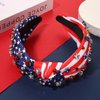 CEALXHENY 4th of July Headbands for Women, 4th of July Accessories, American Flag Patriotic Headbands, Rhinestone Pearl Knotted Headbands Beads Embellished Jeweled Headbands Holiday Gifts (US Flag C)