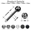 FINREZIO 14G 14-16mm Stainless Steel Nipple Tongue Ring Barbell Nipplerings Body Piercing Jewelry 12Pcs (14G Black tone, 14)