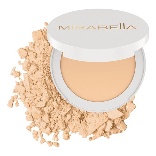 Mirabella Invincible For All Pure Pressed Powder Foundation Makeup, Buildable Mineral Foundation & Blurring Setting Powder for All Skin Types - HD Matte Finishing Powder - Medium M10