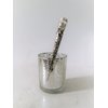 Silver tone filigree flower and hearts alligator hair claw clip clamp