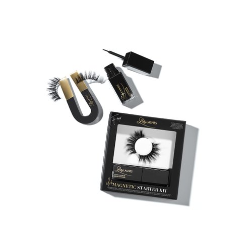 Lilly Lashes Click Magnetic Starter Kit - Magnetic Eyelashes and Eyelash Glue - False Eyelashes with Magnetic Liquid Eyeliner - Natural, Self Adhesive Eyelashes for Wispy Lashes - Lash Extension Kit