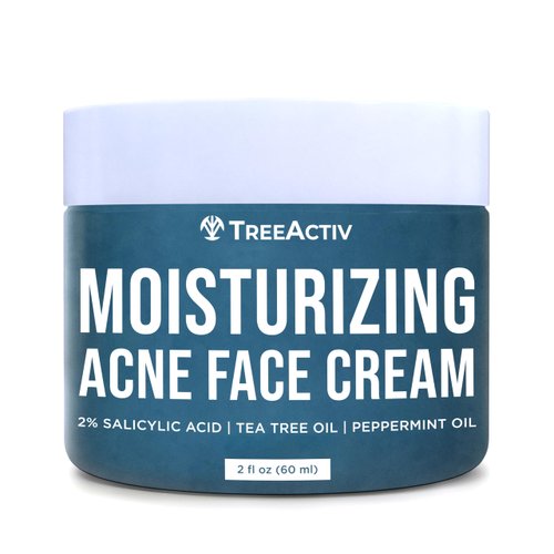 TreeActiv Acne Cream Original Formula, 2 fl oz, 2% Salicylic Acid Face Moisturizer for Oily Skin, Skin Care Acne Formula for Cystic Acne Treatment, Hydrating Face Moisturizer for Acne Prone Skin