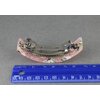 Pink Cream Black barrette plastic marbled rectangle hair clip accessory 3.75 inches long over the curve