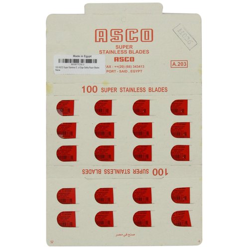 100 ASCO Super Stainless Double Edge Safety Razor Blades
