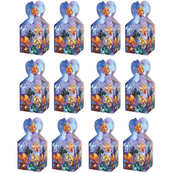 Jlemon 12 pcs Wings of Fire Dragon Paper Candy Boxes Theme Birthday Party Candy Boxes gift bags Party Suppliers Set Favor Candy Boxes Party Decoration