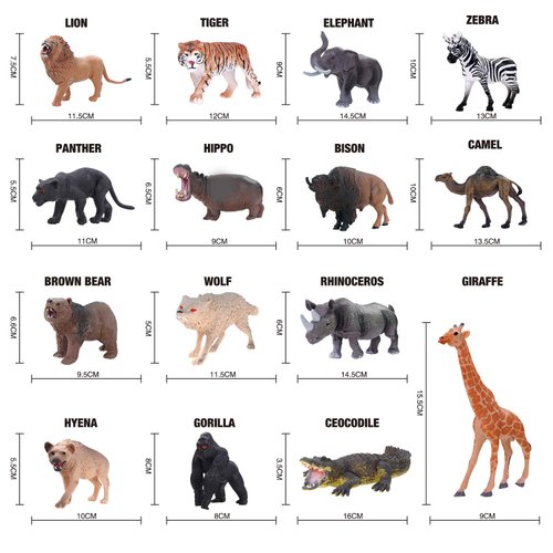 15 Animal Toys for Boys Realistic Safari Animals Farm Zoo Educational Toy Gift with Play Mat for 2 3 4 5 6 7 Year Old Girls Toddlers Kids