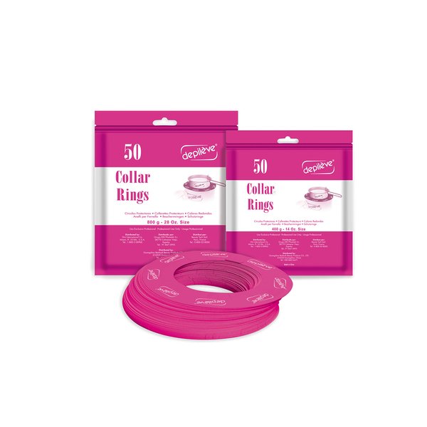 Depileve Wax Warmer Collars -Pack of 50 Wax Collars -Wax Pot Collars -14 oz. Size