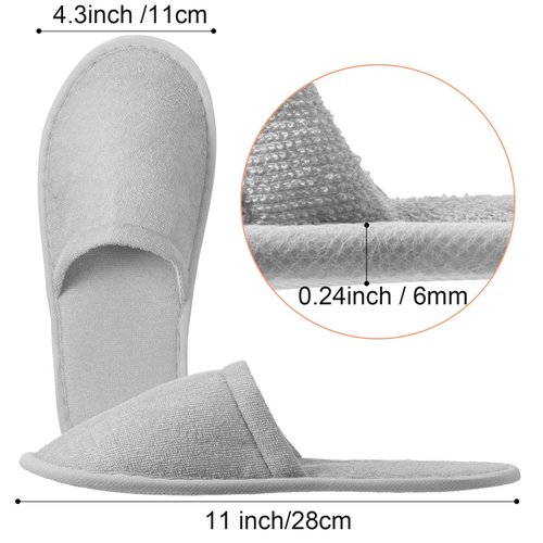 12 Pair House Slipper for Guest Non Slip Disposable Slipper for Travel Washable Reusable Hotel Slipper Bridesmaid Slipper for Spa Indoor Wedding Party (Light Gray, Khaki)