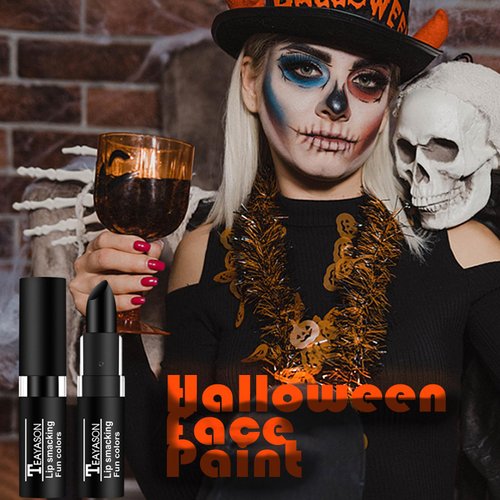 AKARY Blue Matte Lipstick Makeup, Long-Lasting Non-Stick Cup Goth Lip Gloss, Vintage Lipstick Cosmetics Party Makeup Gift, Professional Foundation High Impact Color for Women Halloween Party Cosplay