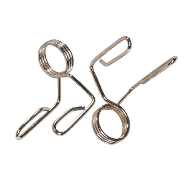 Power Systems Olympic Spring Barbell Collars, Pinch Spring Collars for Olympic Size Weight Training Bars, 2-Pack, Steel Chrome (50440)