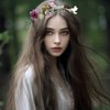 Vivivalue Wedding Flower Crown Women Floral Headband Hair Wreath Flower Headpiece Halo Boho with Ribbon Party Prom Festival Photos