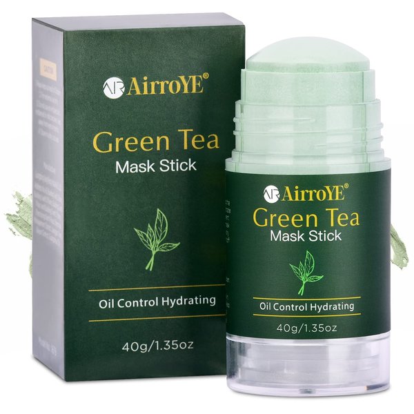 Green Tea Stick Mask - Green Tea Cleansing Mask - Green Tea Mask - Natural Ingredients,Deep Cleaning,Oil Control & Hydrating,Effective For All Skin Types(Dark green and Light green) (dark green)