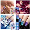 DANNEASY 12 Sheets Nail Polish Strips Self Adhesive Nail Stickers Full Nail Wraps for Women Girl Gel Nail Strips Graffiti Gradient Starry Sky Nail Design Nail Accessories