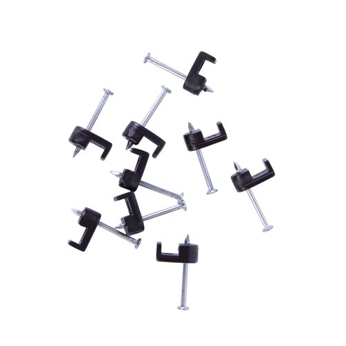 Gardner Bender PSB-160 Low-Voltage Plastic Staples, 3/16 Inch., Secures Bell / Speaker Wire, For Wood Applications, Polyethylene - UV Resistant, Splinter Free, 100 Pk., Black