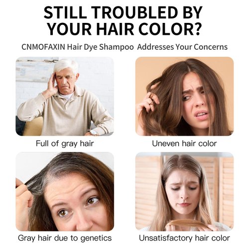 CNMOFAXIN Red Hair Dye Shampoo 3 in 1 For Men and Women, Long Lasting Red Hair Shampoo for Gray Hair Coverage, Natural Plant Instant Hair Coloring Shampoo (Wine Red)