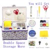 Medium Sewing Basket with Accessories, Sewing Storage Box with Supplies DIY Sewing Kits Christmas Gift for Beginner, Professional (purple)