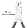 Cuticle Trimmer with Cuticle Pusher - Ejiubas Cuticle Remover Cuticle Nipper Professional Stainless Steel Cuticle Cutter Clipper Durable Pedicure Manicure Tools for Fingernails and Toenails Gray