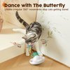 Potaroma Electric Fluttering Butterfly Cat Toys Smart Interactive Electronic Kitten Toy, Bell Track Balls, Indoor Exercise Cat Kicker, 3 AA Batteries Required (Bright White)