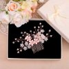 Yokawe Bridal Wedding Hair Comb Rose Gold Crystal Bride Side Combs Flower and Pearl Hair Accessories for Women and Girls
