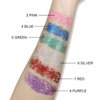 Jutqut Body Glitter Stick, Chunky Glitter Gel for Face Body Hair, Blue Glitter Face Glitter Gel Makeup, Sparkling Holographic Mermaid Sequins Paint, Waterproof Multiuse Glitter Face Paint, 04#Blue