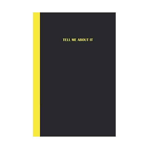 Journal: Tell me about it (Black and Yellow) 6x9 - GRAPH JOURNAL - Journal with graph paper pages, square grid pattern