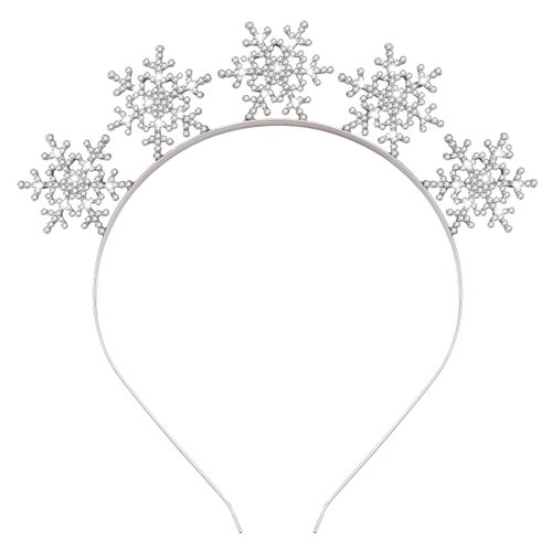 Christmas Headbands for Women Snowflake Hairband Snowflake Tiara Hair Hoop Headpiece Accessories Holiday Party Favors Gifts