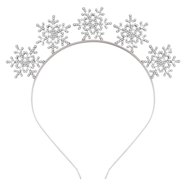 Christmas Headbands for Women Snowflake Hairband Snowflake Tiara Hair Hoop Headpiece Accessories Holiday Party Favors Gifts