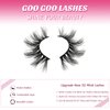 GOO GOO Mink Lashes 3D Mink Eyelashes, 10mm-17mm Fake Eyelashes Hand Made Individual Natural Eyelashes Reusable False Lashes for Women 1 Pair