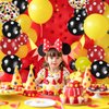 Black Red Yellow Balloons,60 Pcs Black Red Latex Balloons 12 Inch Confetti Balloons for Arch Garland Kit Boys Girls Cartoon Mouse Theme Birthday Party Decorations Wedding Baby Shower Party Supplies