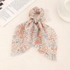 3 Pcs Flower Hair Scarf Scrunchies Chiffon Elastic Band Long Tails Scrunchy With Bows Hair Ties for Girl