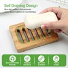 2-Pack Bamboo Wood Soap Dishes – Soap Draining Holders for Bathroom & Kitchen, Eco-Friendly