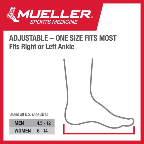 Mueller Sports Medicine Green Adjustable Ankle Support, For Men and Women, Black/Green, One Size Fits Most