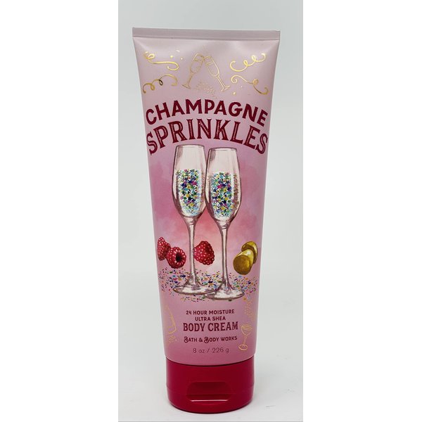 Bath & Body Works Champagne Sprinkles Signature Collection Ultra Shea Body Cream 8 Ounce (Champagne Sprinkles)